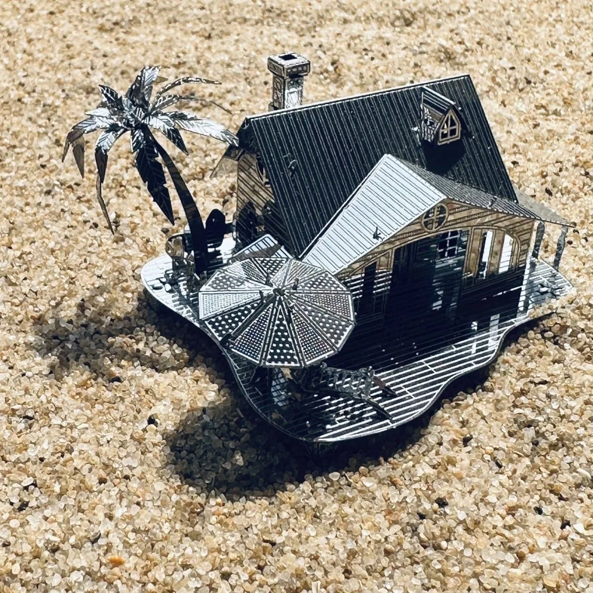 子供用3Dメタルパズルモデルキット,ビーチ用,レーザーカット,ジグソーパズルおもちゃ,DIY