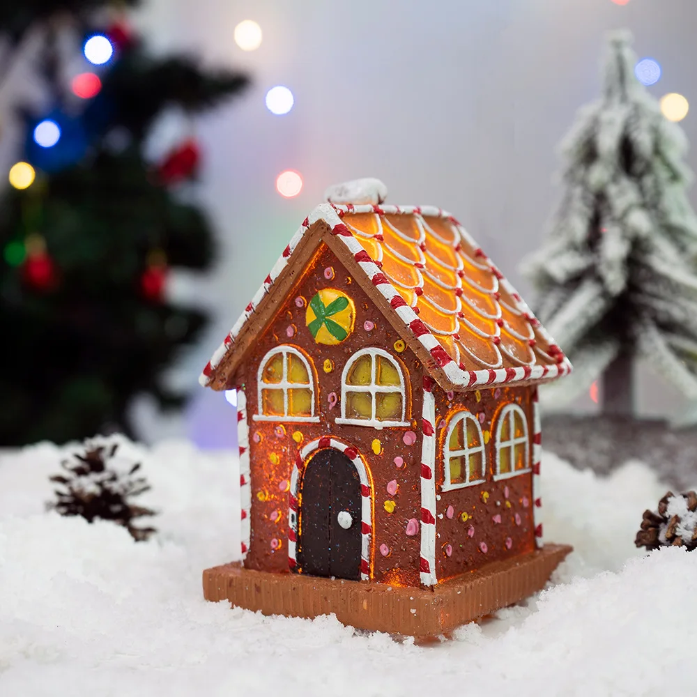 

Handmade Resin Gingerbread Christmas House Festive Bulk Holiday Decoration Hotel and Home Wholesale Christmas Decoration