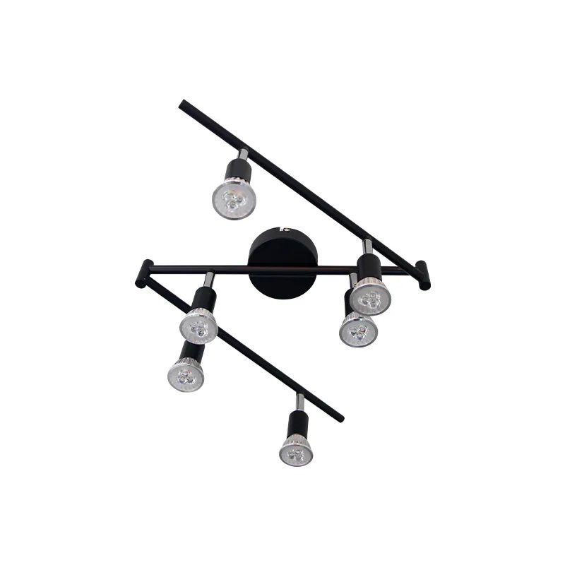 

Morden Industrial Sytle GU10 Base Lamp Bedroom Living Room 4 /6 Heads Black/Silver LED Chandeliers Retro Light