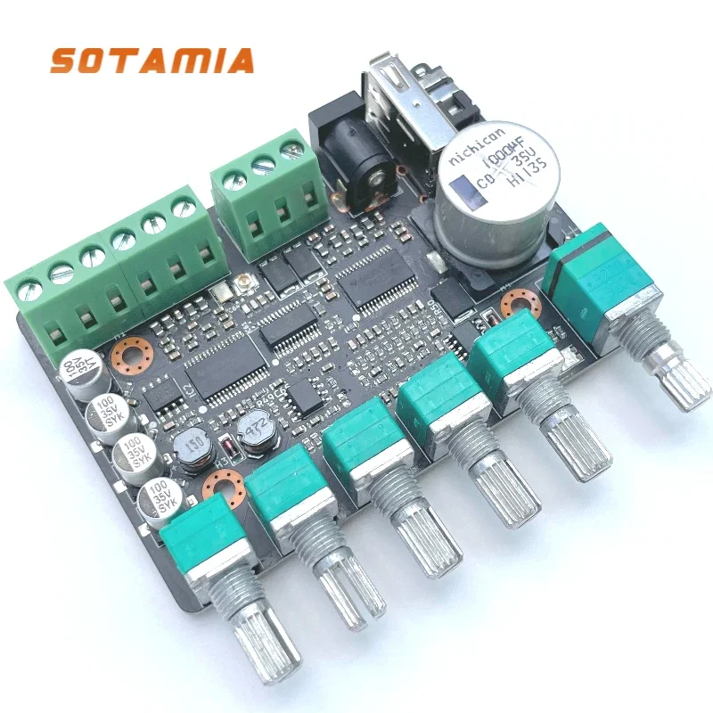 SOTAMIA 2.1 Bluetooth Digital Power Amplifier Board TPA3118 2x30W+60W Subwoofer Adjustable Crossover Point Virtual Surround