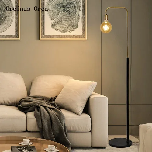 American retro brass floor lamp living room  study northern Europe creative glass fishing vertical table lamp