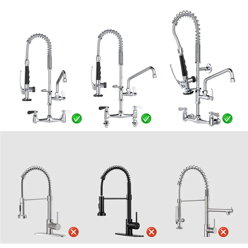 A04G-Brass Sprayer Head For Kitchen Faucet Dish Rinser Universal 1/2" Connection Shower Head With Locking Bracket