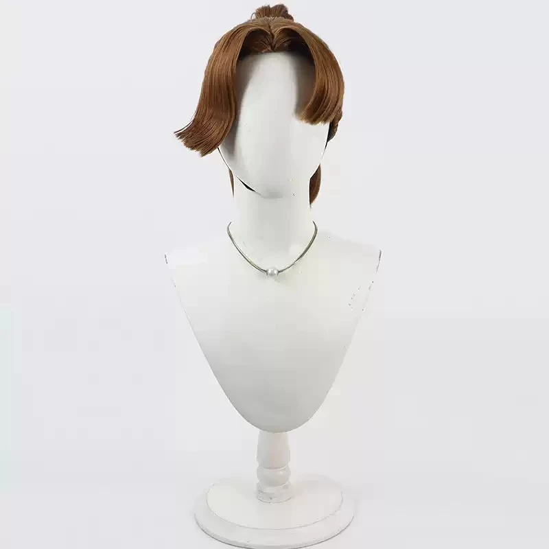 Nintama Rantaro Tamura Mikiemon Cosplay Wig Straight Brown Ponytail Heat Resistant Synthetic Hair