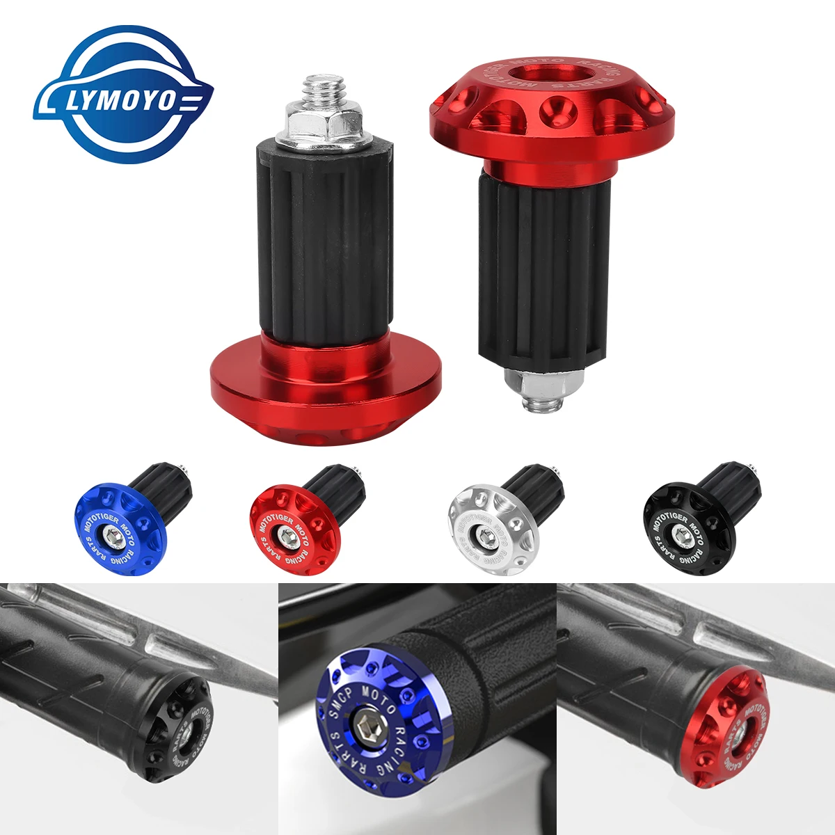 2pcs Handlebar End Cap Plug Motorcycle Handle Bar Caps Slider Motor Bike for Honda Yamaha Dirt Bike Accessories Black Red Silver