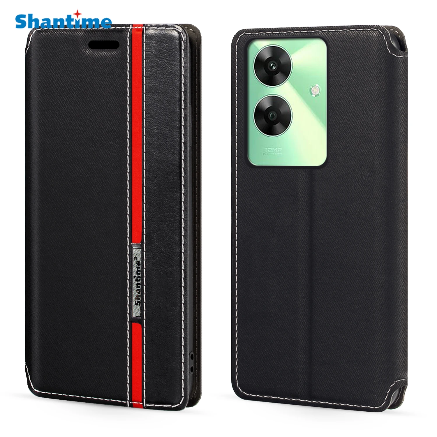 Für Oppo Realme C61 4G Fall Mode mehrfarbigen Magnet verschluss Leder Flip Case Cover mit Karten halter 6,78 Zoll