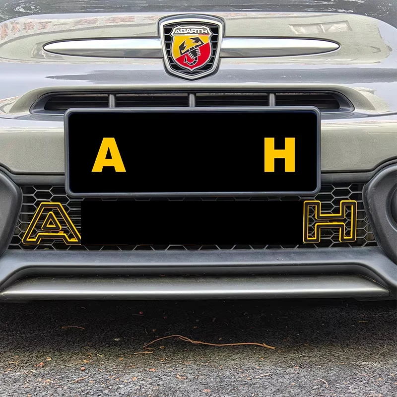 ABS Material 11 Pieces Car Exterior Click On Front Grill Mesh Decoratio Cover Trims Accessories For Fiat 500 595 695 Abarth Only