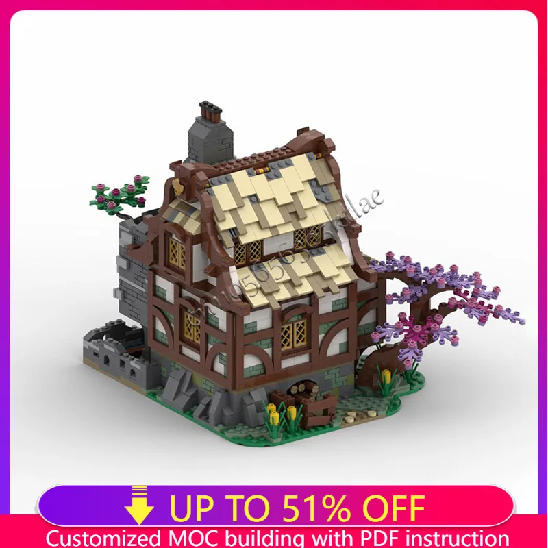 

1799 PCS MOC Medieval Farm House Building Block Set Retro Rural Architecture Model Display Toy For Kids Exquisite Birthday gift