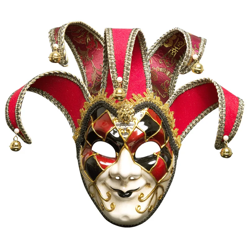 

Funny Joker Mask Halloween Clown Cosplay Costume Accessories Circus Stage Performance Headwear Fancy Adult Carnival Headgear
