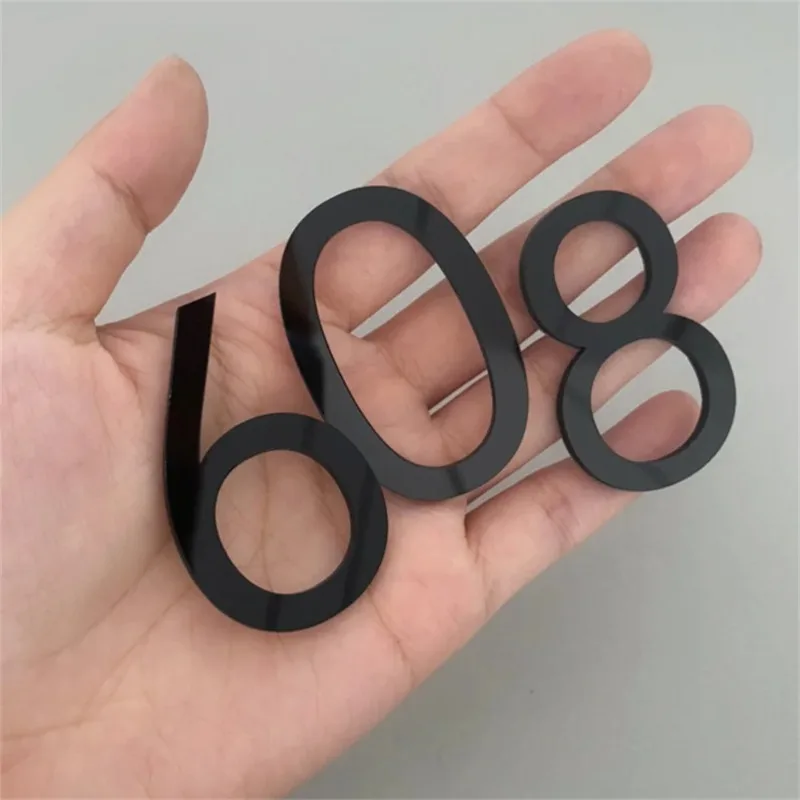 Self Adhesive Acrylic 3D Number Sticker House Room Door Number Plate Sign Home Apartment Cabinet Table Mailbox Door Numbers Tool