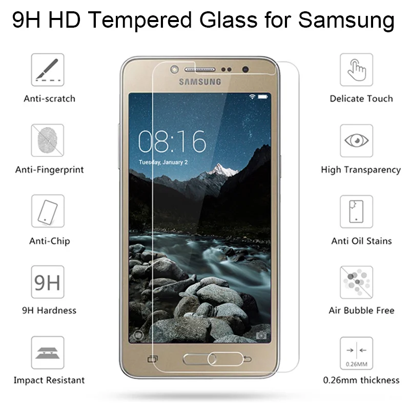 1/2 Pieces Screen Protector Film for Samsung J5 2016 J3 Pro Protective Glass Tempered Glass for Samsung J7 2017 J730 HD 9H Glass