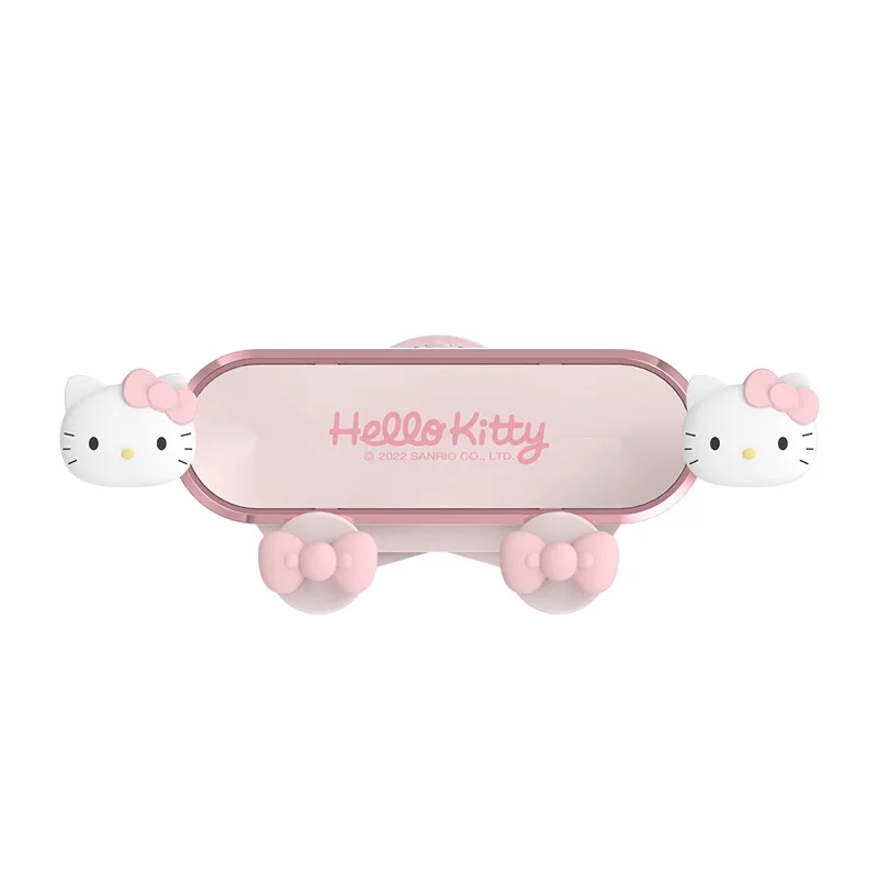 Hello Kitty Cartoon Mobile Phone Support, Gravity Car Navigation, Prend en charge la sortie d'air, Type universel, Kawaii Pink Good Heat, Original