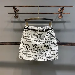 Denim Skirts Summer Spring Skirt Women Ladies Letters Graffit Print Young Ladies High Street Party Denim Skirts