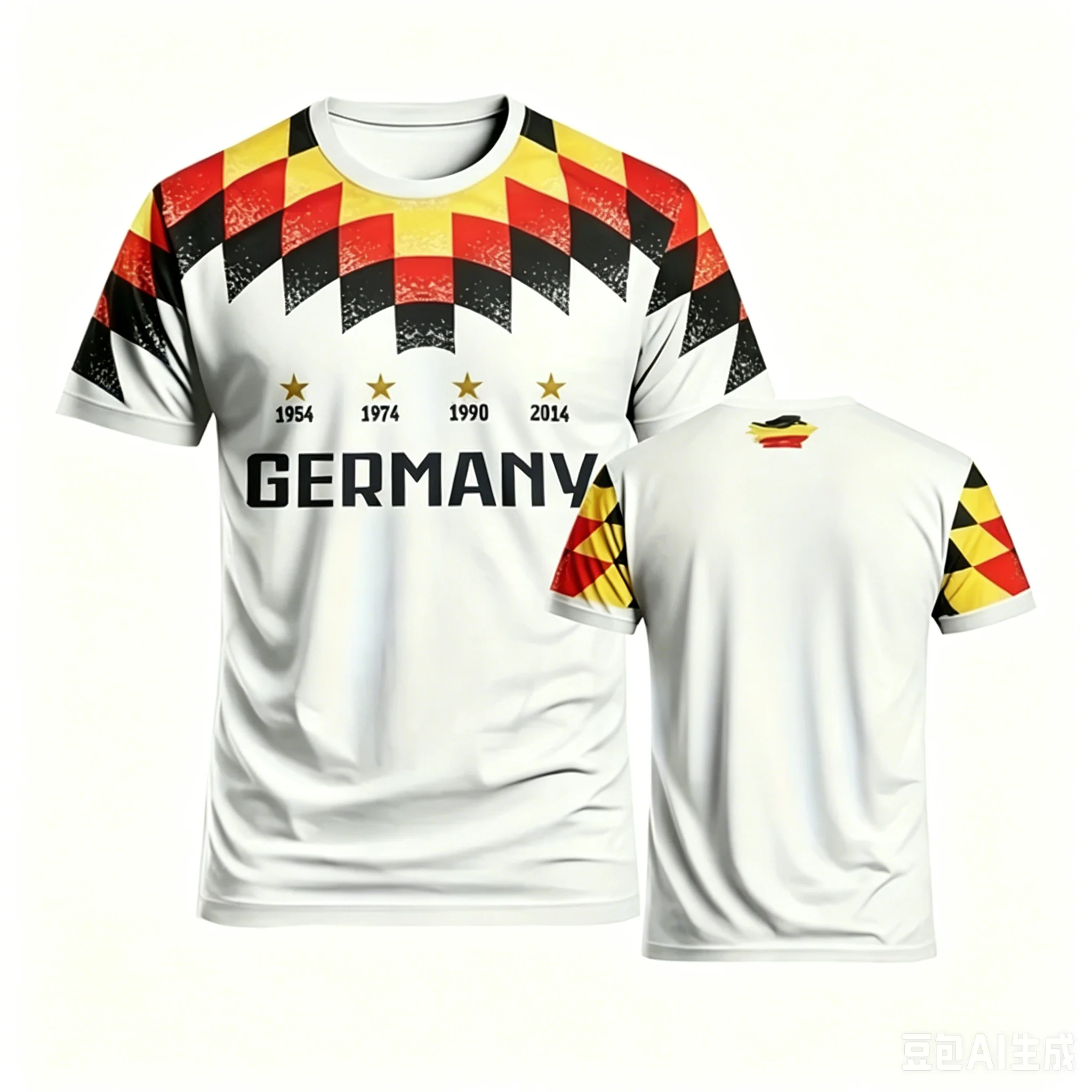 Germany 10 Four Stars Soccer Jersey Retro Black Red Yellow  Short Sleeve Football Tee National Team Fan Quick Dry Training