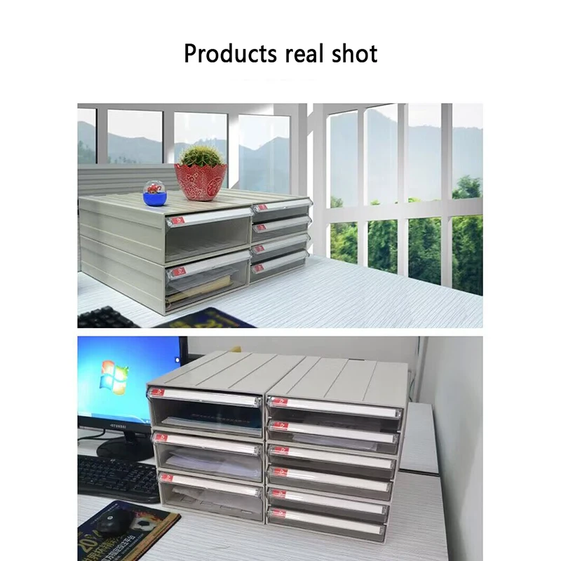 A4 File Box Drawer-Type Component Box Data File Storage Desktop Storage Box Cofmbination File Cabinet