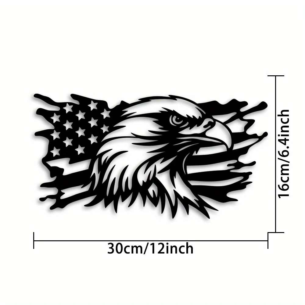 Patriotic American Flag Eagle Metal Wall Decor - Versatile wall art for Independence Day, Christmas, Halloween and Thanksgiving