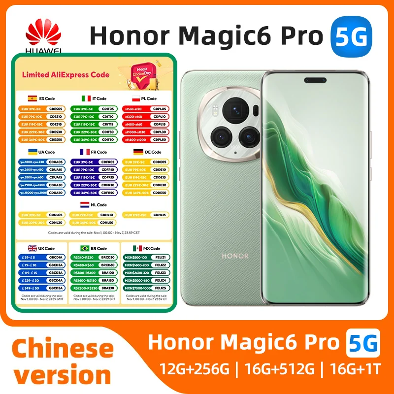 HONOR Magic 6 Pro Smartphone Snapdragon 8 Gen3 Accelerated Octa-Core 5600Mah Battery 80W Fast charge MobilePhone 3Dcamera