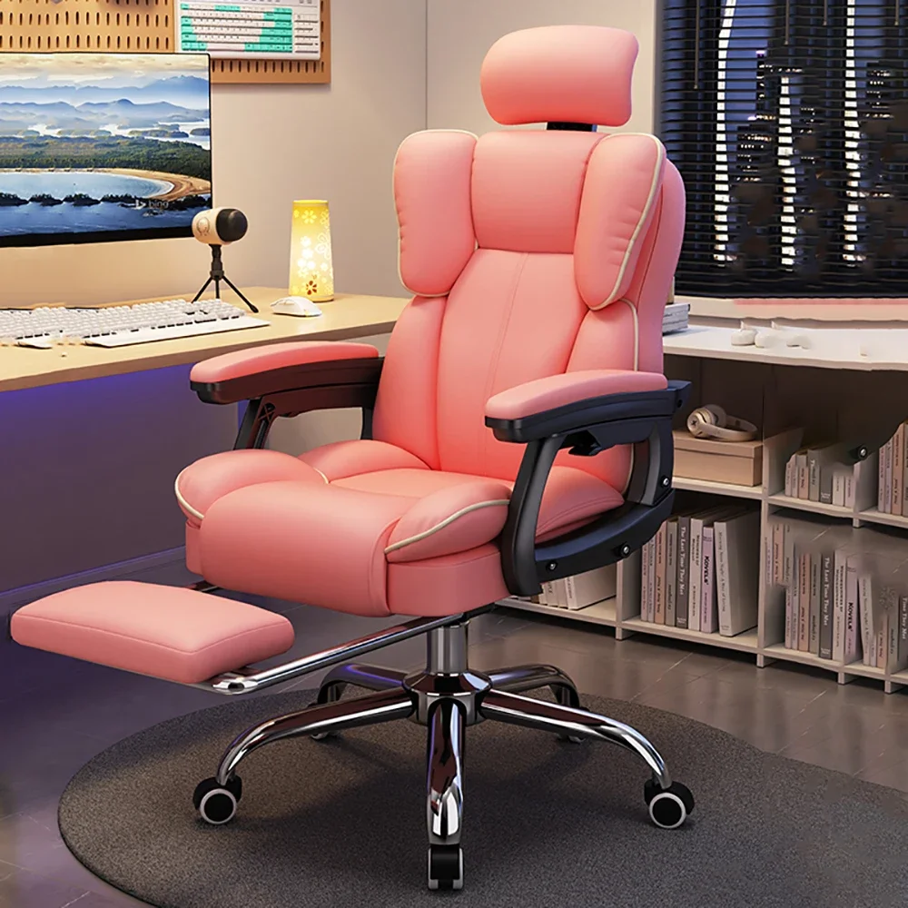 Cómoda silla De oficina ergonómica, cojín, reposabrazos, silla De juegos moderna De lujo, giratoria, Chaise De Gaming, muebles De oficina