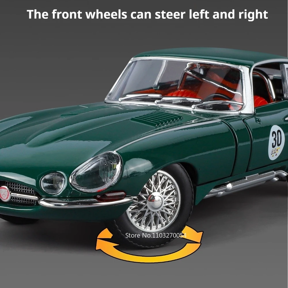 1:24 E-TYPE ファントム ダイキャストモデル 合金製ミニカー おもちゃ ドア開閉 サウンドライト プルバック式 精巧な車両 レトロな装飾品