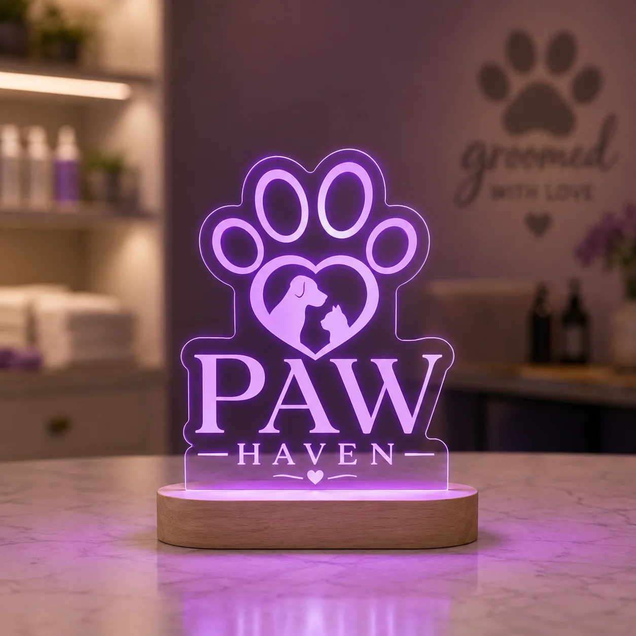 Custom Acrylic Business Logo Sign Personalized Store Brand Display Plaque Social Media Counter Office Desk Stand Corporate Gifts