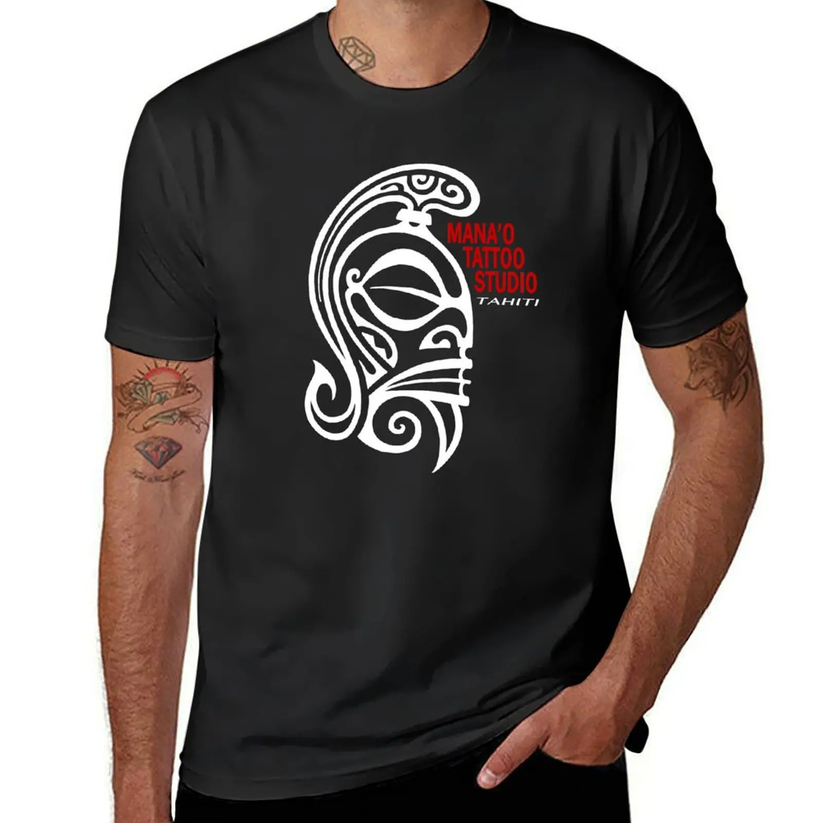 

Mana'o Tattoo Studio Tahiti TIKI WARRIOR T-Shirt blacks sublime cute clothes mens graphic t-shirts anime