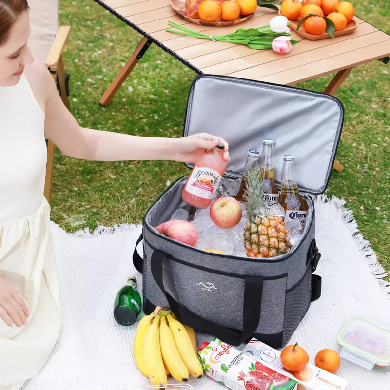 Large-Capacity Oxford Cloth Insulated Cooler Bag - Portable Car & Outdoor Picnic Fresh-Keeping Tote