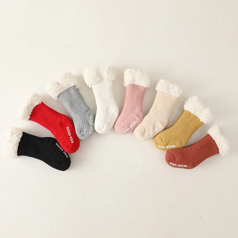 Winter Baby Socks Cute Thicken Warm Kids Sock Thermal 100% Cotton Newborn Toddlers Girls Boys Anti Slip Floor Socks 0-3Years