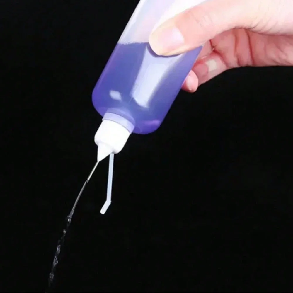 Bottiglia vuota con punta ad ago da 1/5 pezzi con tappo nero, contenitore per colla liquida da 10 ml 100 ml per fai da te, scrapbooking, artigianato e modellazione di carta
