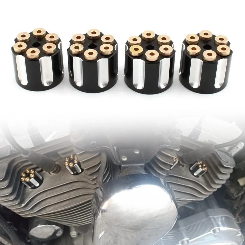 

Motorcycle Engine Topper Cover Screw Cap Spark Plug Head Bolt Caps For Harley Sportster Softail Dyna Twin Cam XL 883 1200 48 72