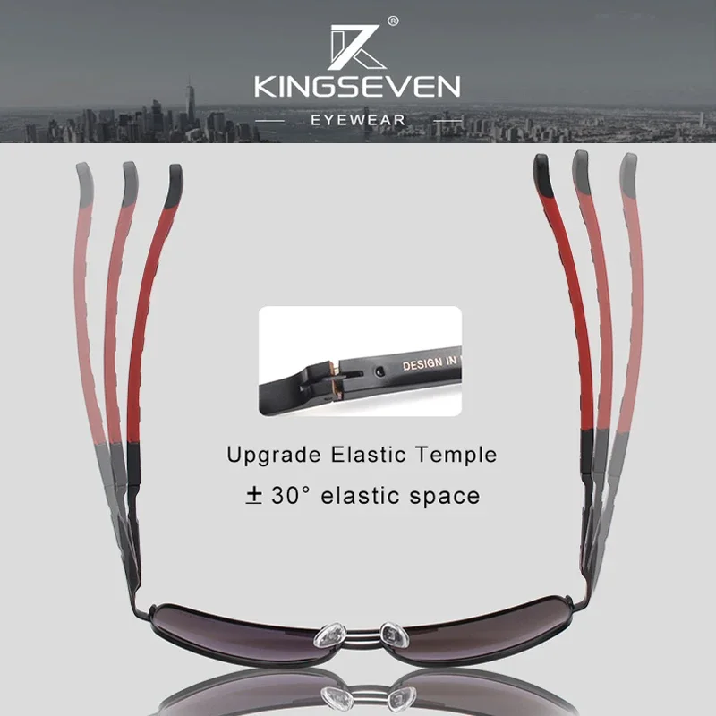 KINGSEVEN 2024 Aluminiowo-magnezowe męskie okulary przeciwsłoneczne z polaryzacją dla mężczyzn / kobiet Oculos De Sol UV400 — zdjęcie 6