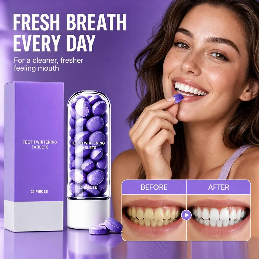 Purple Chewable Toothpaste Cleaning Tablets Tablets Fresh Breathing Fresh Oral Deep Cleaning Stain Removal Business Trip Outdoor