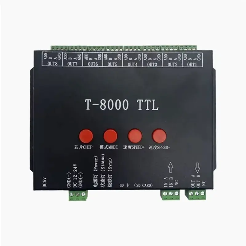 [ABFI!】 T-8000 TTL Programble LED Pixel Controller For Strip Lights