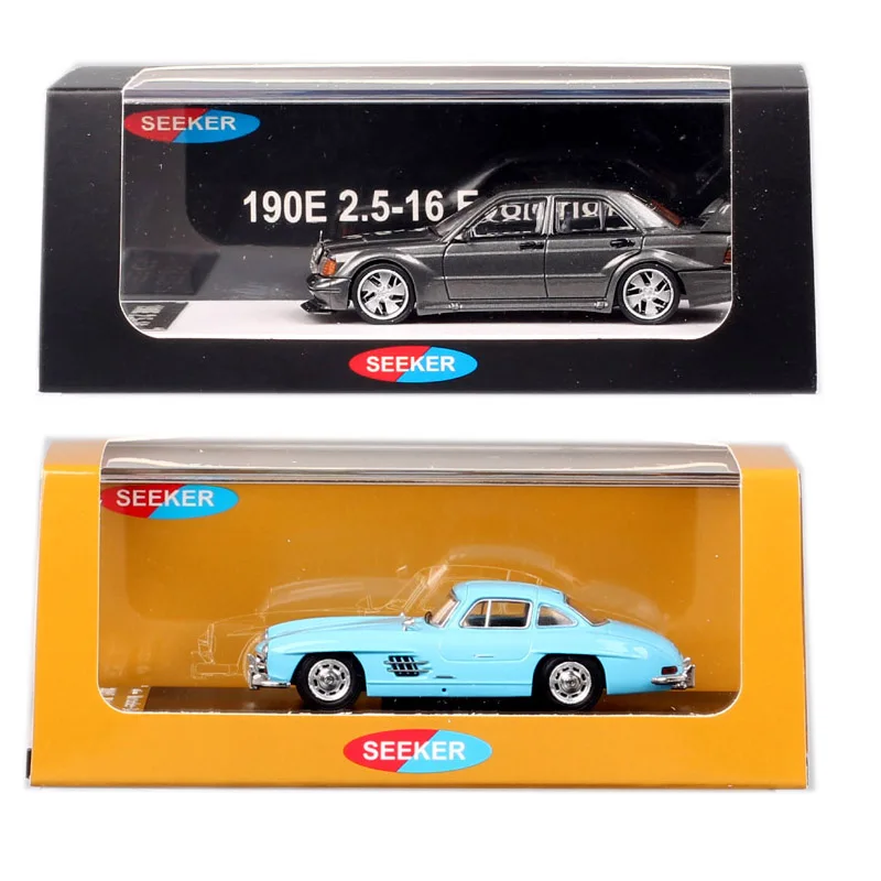 

Коллекция 1/64 года, Seeker Classic Retro 300SL W198 Coupe, Литые и игрушечные автомобили, металлическая модель автомобиля, акриловая коробка, сувенирный синий