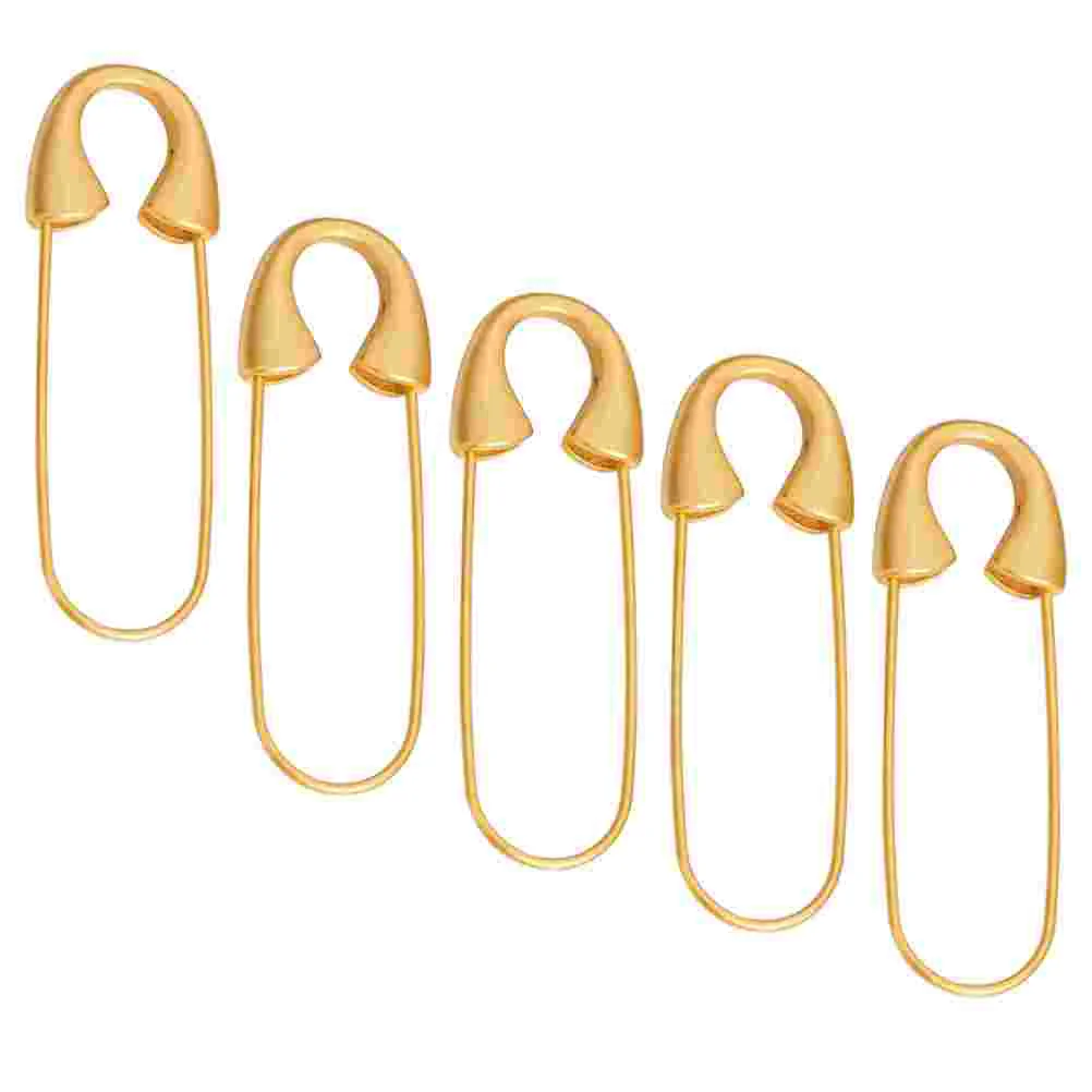 5 Pcs Gold Backpacks Pin Clothing Fixed Safety Heavy Duty with Hole DIY Jewelry Brooches for Crafts Metal Small Clothes