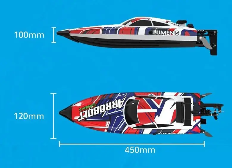High Speed Remote Control Speedboat 45km/h Proportional Throttle 2.4G Remote Control brushless Motor Remote Control Yacht 45CM H