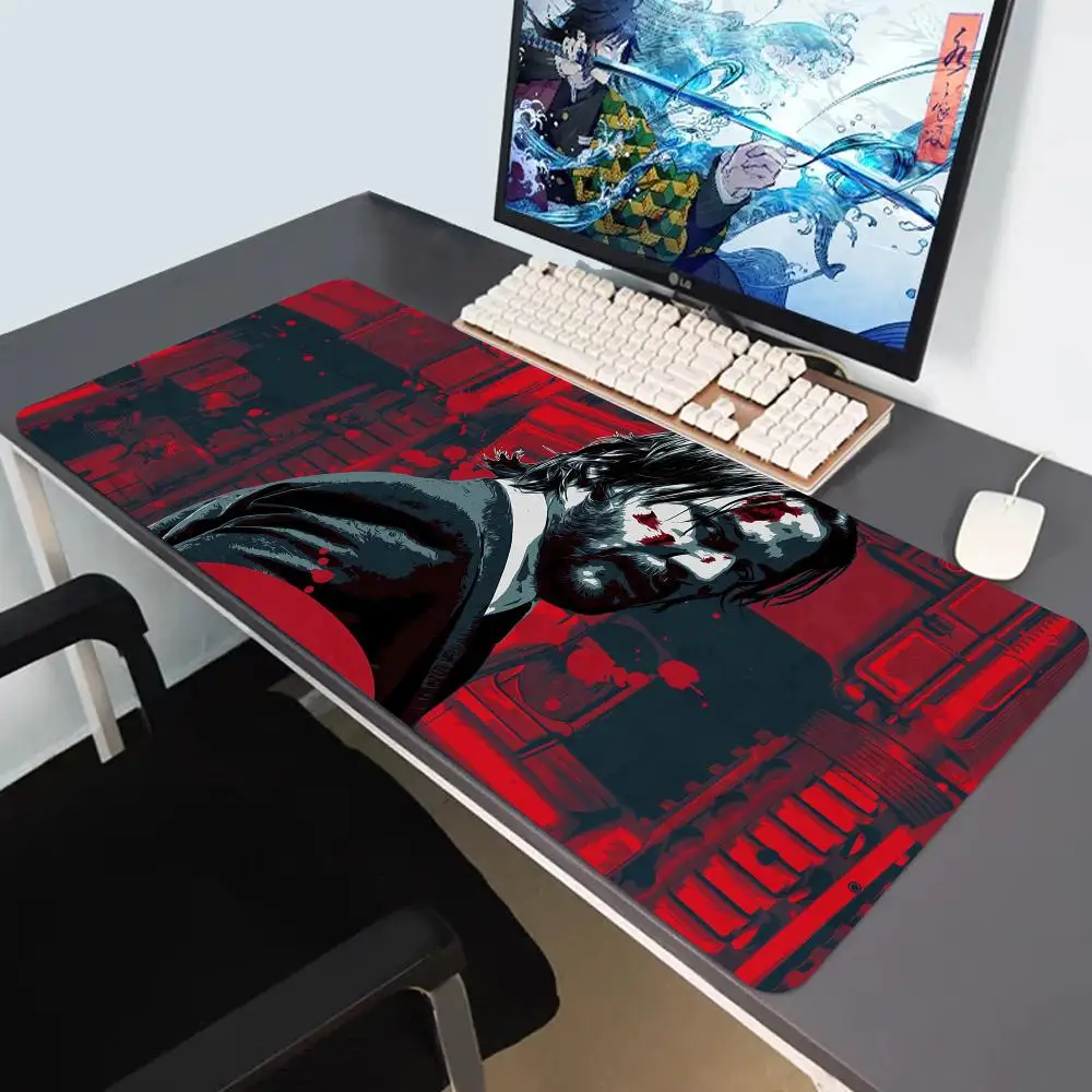 Large Mouse Pad J-John Wick Desk Mat XXL Gaming Accessories Office Gamer Keyboard Desk Mat Non-Slip Laptop rubber Anime Mousepad