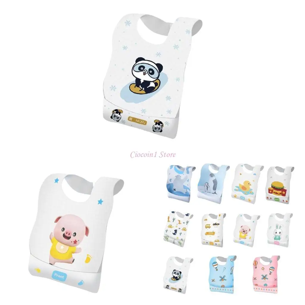 

Y1UB 10Pcs Bib Breathable Newborns Drooling Apron Baby Bib Infant Burp Cloth Disposable Feeding Bib Toddlers Cotton Bib