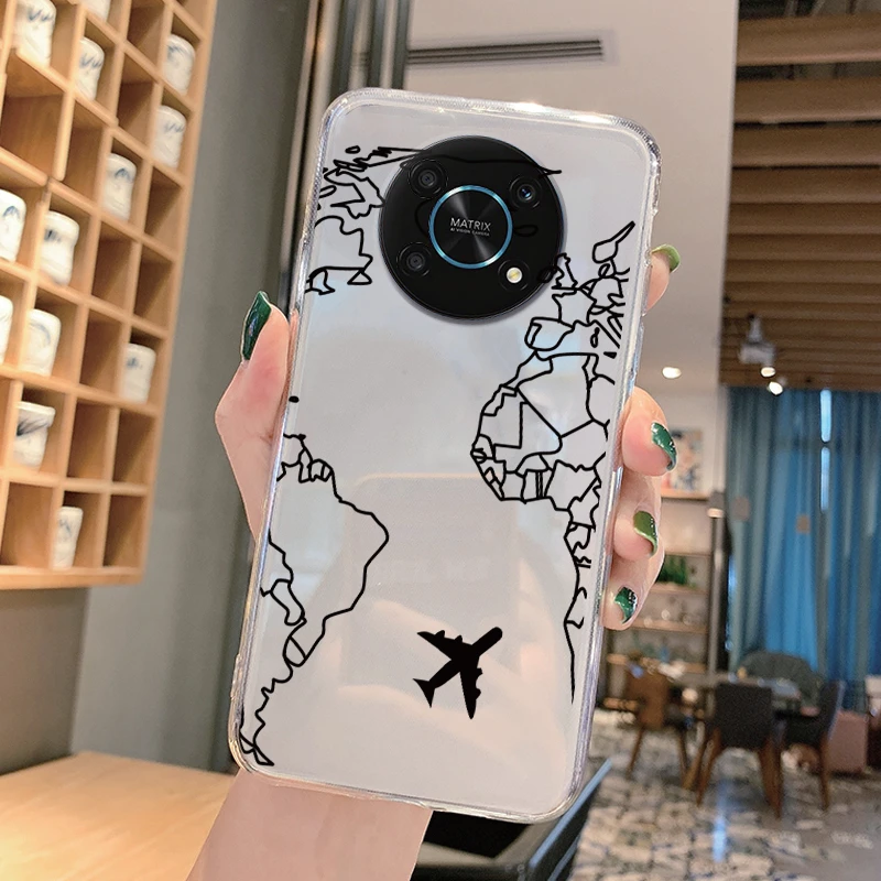 Funda transparente para Honor X30 Shell Magic 4 LITE 5G X9, funda trasera con flores y corazón, bonita funda de teléfono de silicona suave, protección mate