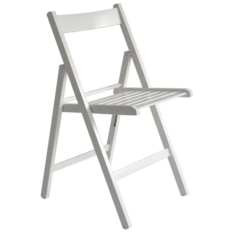 Top quality  folding chair in beech wood with curved shoulder white color for indoor and outdoor use