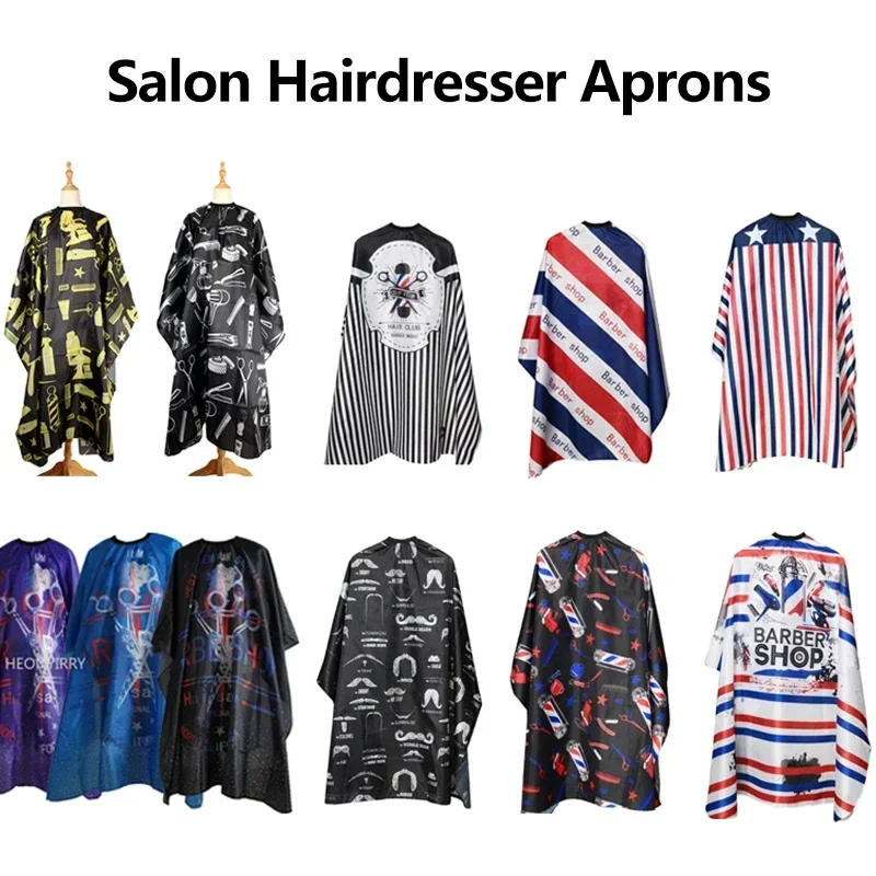 Hairdressing Coth Pattern Cutting Hair Waterproof Cloth Salon Barber Cape Professional Hair Stylist Retro Aprons Haircut Cape