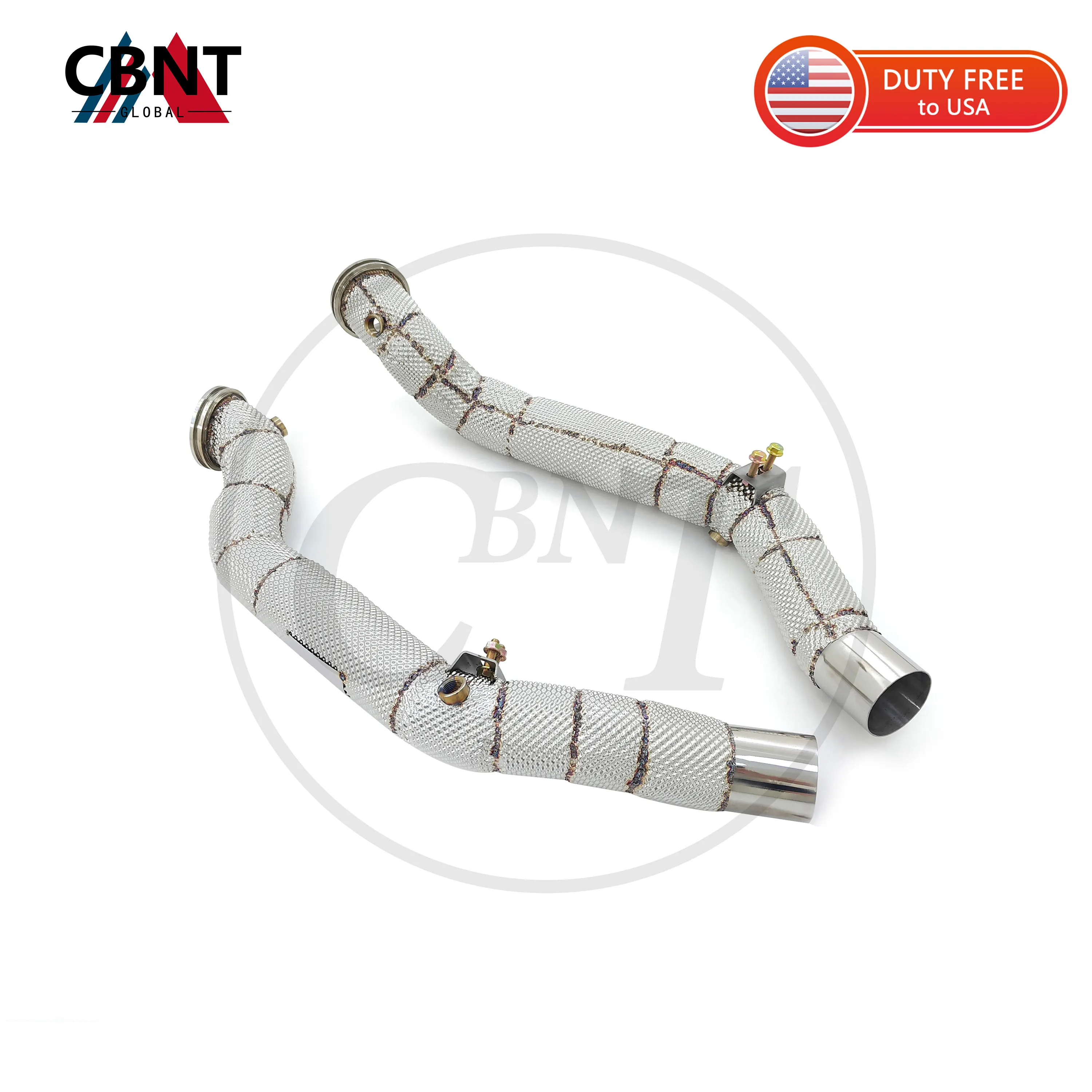 CBNT Exhaust Pipe for Maserati Ghibli Levante Quattroporte S Q4 3.0T Exhaust-header Downpipe with Heat Shield Exhaust System