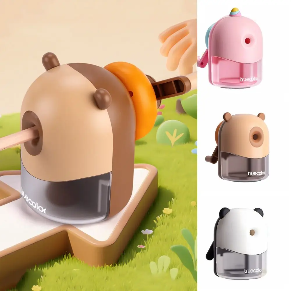 Ręczne temperówki do ołówków w kształcie kapibary, panda, z pojedynczym otworem, kreskówkowe temperówki, urocze narzędzie do temperowania ołówków dla dzieci.