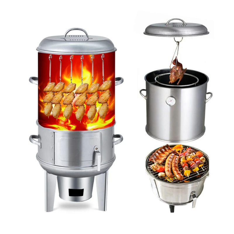 

Multi Function Stainless Steel Outdoor Smoker Barbecue BBQ Grill Machine For Home Use