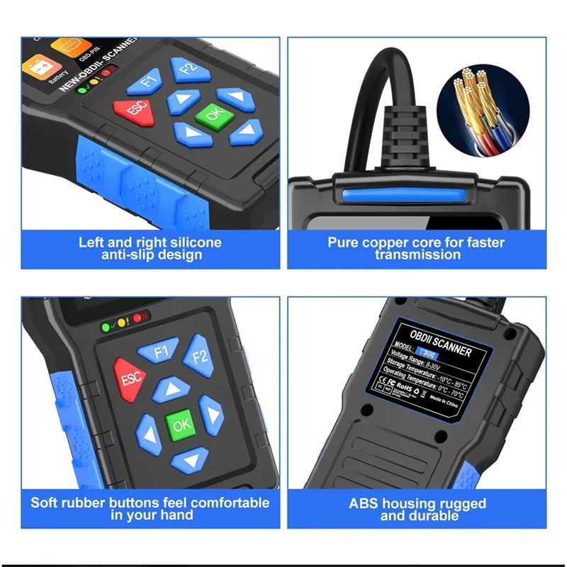 

T300 OBD2 Scanner Readiness Tester 6 Mode 8 Mode Diagnostic Tool For All Vehicles With Check Engine Code Reset Functionality Car