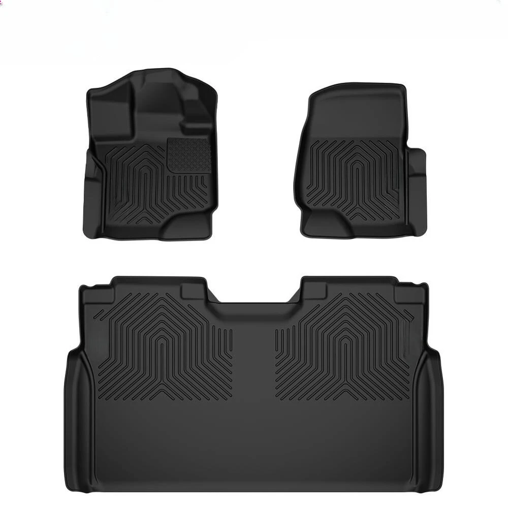 

Всепогодные коврики для пола черного цвета из TPE, подходят для Ford F-150 Super Crew Cab 2015-2024 годов выпуска