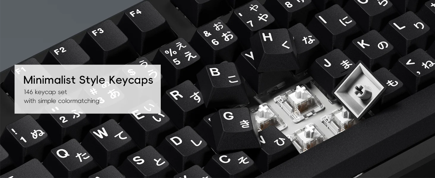 XVX Cherry Profile-Tastenkappen, japanisches Layout, JIS, schwarze PBT-Tastenkappe, nicht durchscheinend, mechanische Tastatur, Double Shot-Tastenkappe, 153-Tasten – Detail 6