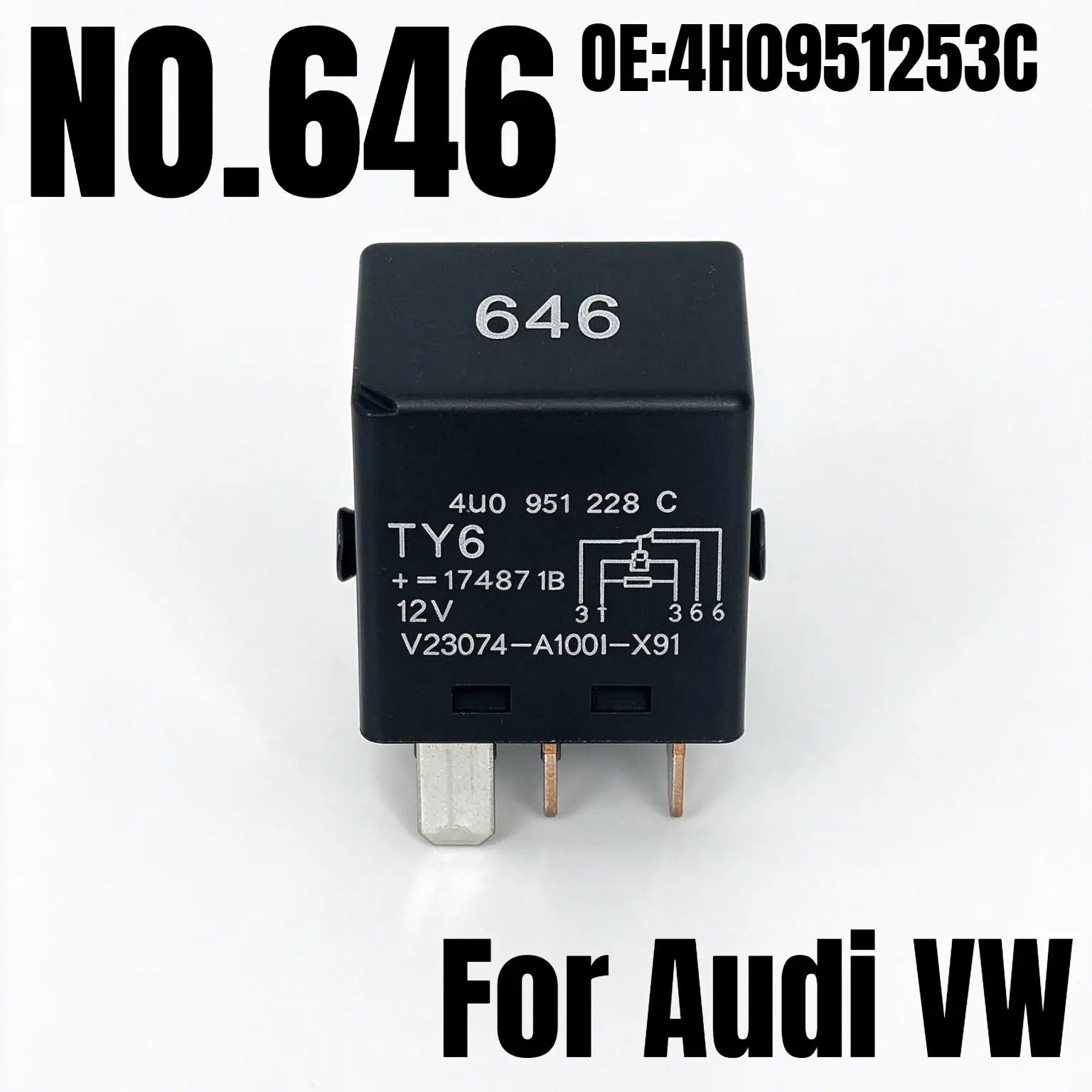 NO.646 Relay For Audi A6 A4 Q3 A3 Q5 A6 S6 RS3 A7 A4 S4 Skoda Fabia VW Phideon Touran Lavuda Passat Tiguan Magotan 4H0951253C