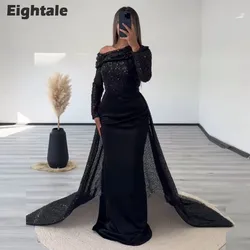 Eightale Elegant Evening Dresses Sequin Top Satin Skirt Customized Mermaid Prom Gown Wedding Party Dress Vestidos De Noche