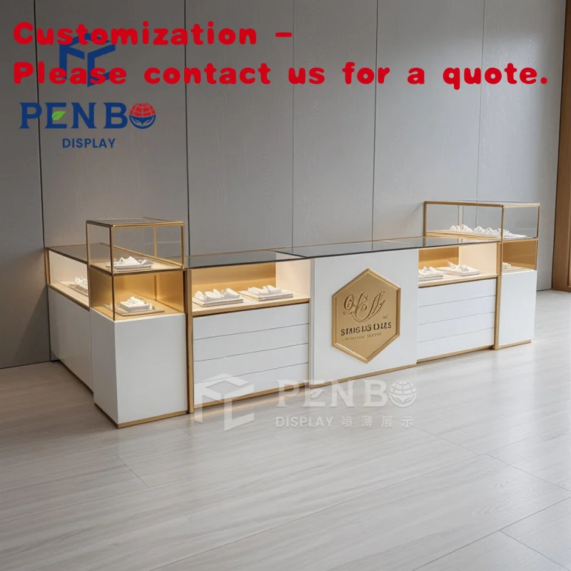 

custom.Custom Mall Jewelry Kiosk Design Tempered Glass Jewellery Display Showcase Counter Jewelry Showcase Table Showro