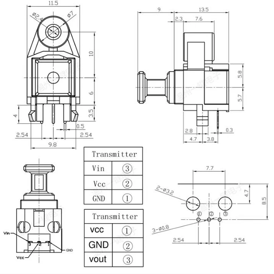 1pcs GQ-01 High Transmission 25M Optical Fiber Transmitting and Receiving Socket DLR2111 Terminal Connector