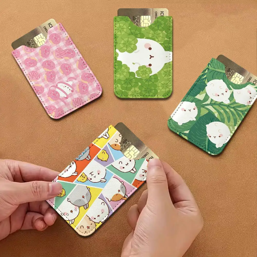 Korean Cute M-Molanges Rabbit Leather Mini Wallet for Men, Thin Pocket Credit Card Separate ID & Bus Card